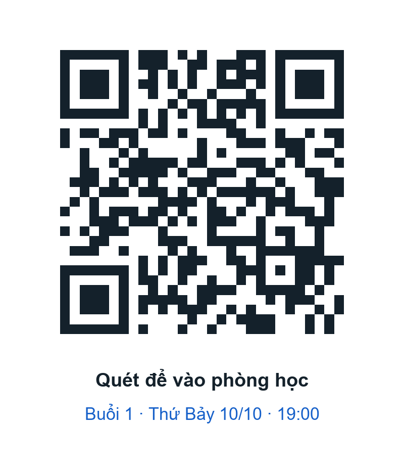 Mã QR vào phòng học buổi 1